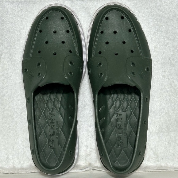 Sperry TopSider Unisex Green A/O Float Cozy Cut-Outs Boat Slip On Shoes SZ US 10 - Picture 5 of 11